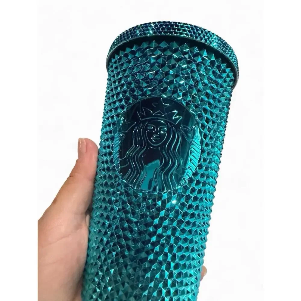 *AUTHENTIC* Starbucks Summer 2023 Blue Splash Chrome Studded Grande 16oz Tumbler